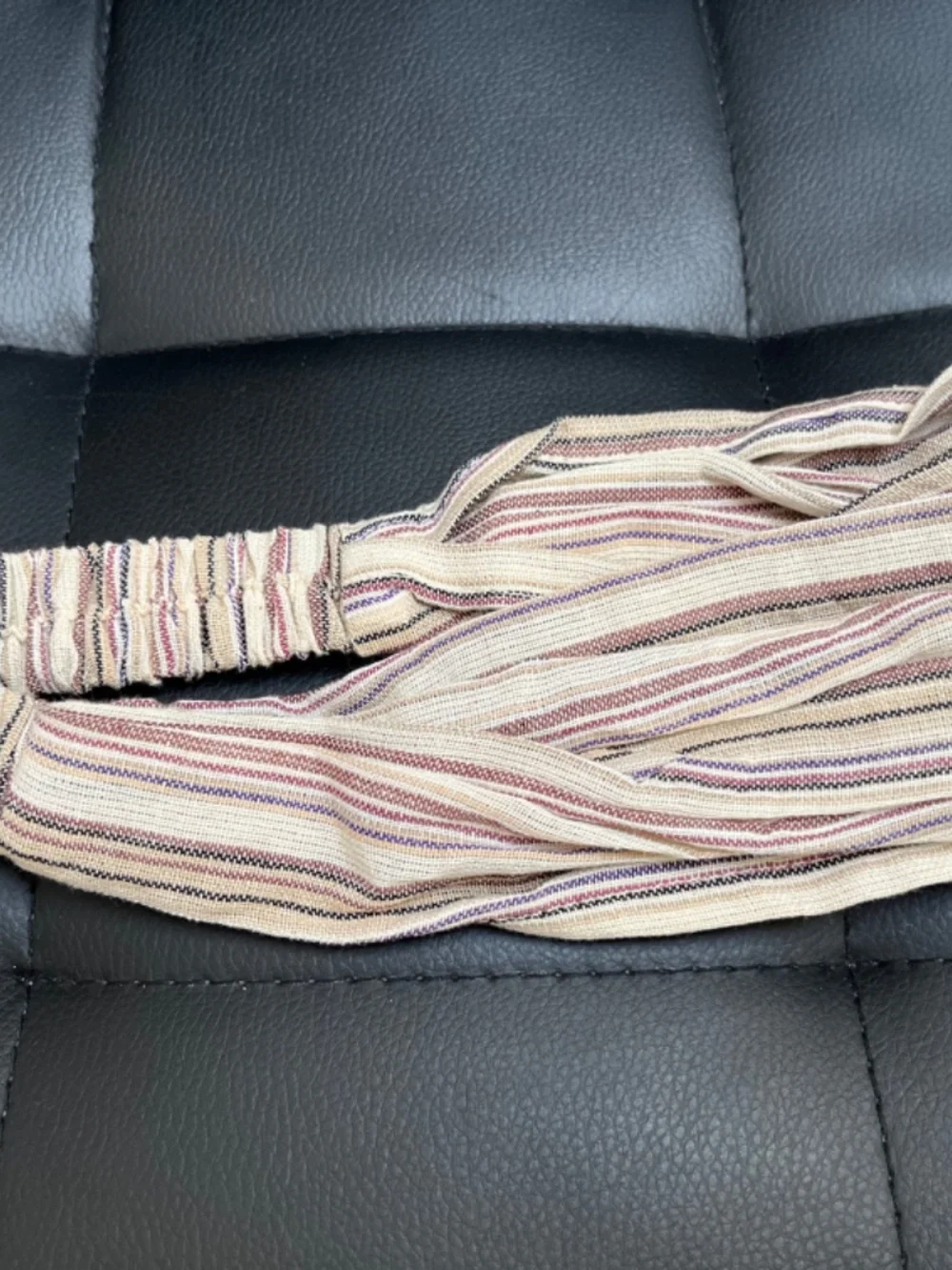 Ivory & Beige Striped Cloth Headband